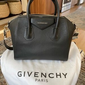 Givenchy Antigona Small Black Leather Satchel